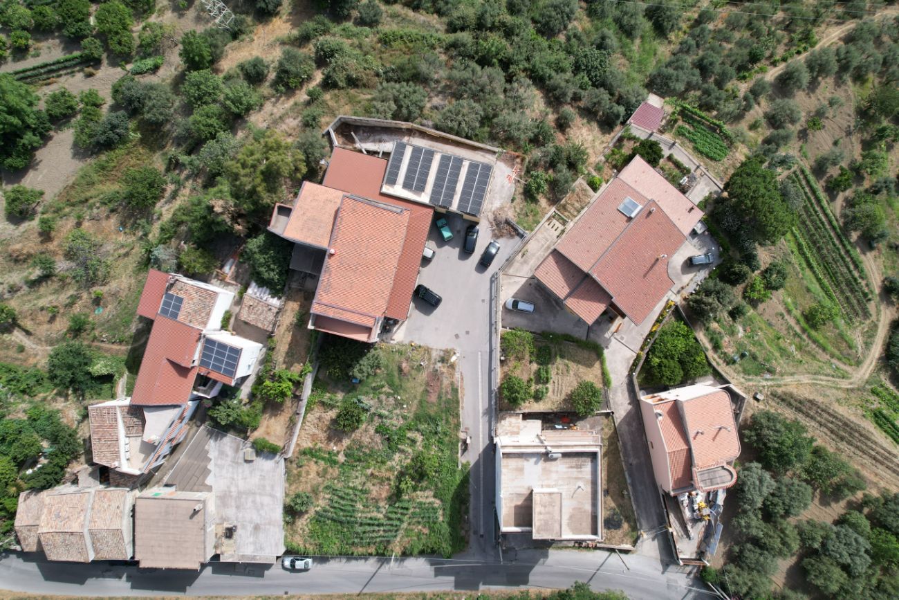 Aerial view of the Mandanici oil mill, Castroreale