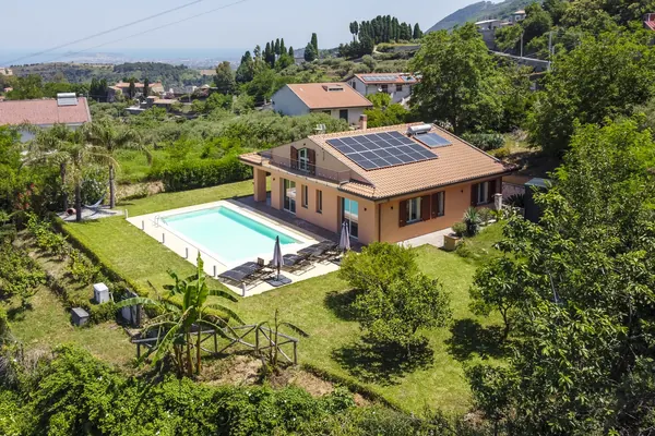 The villa — aerial view